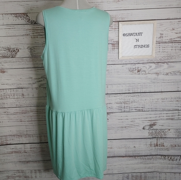 New EILEEN Fisher mint drop waist dress size - Picture 5 of 13